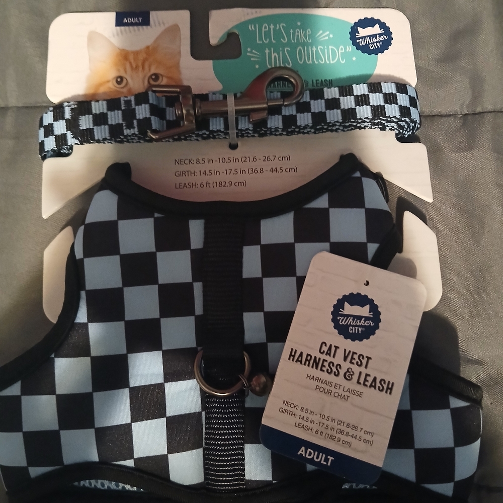 Checkerboard leash vest & harness